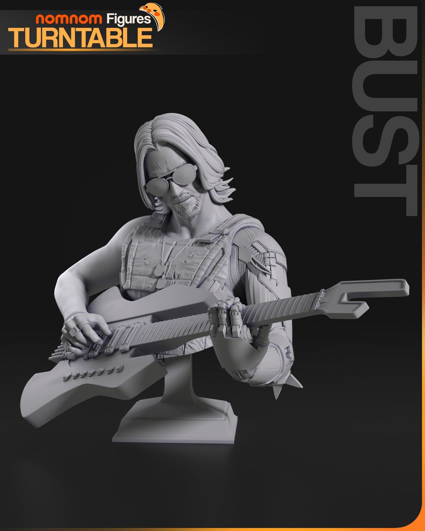 Buste Johnny Silverhand - Cyberpunk 2077 de chez NomNom Figurines