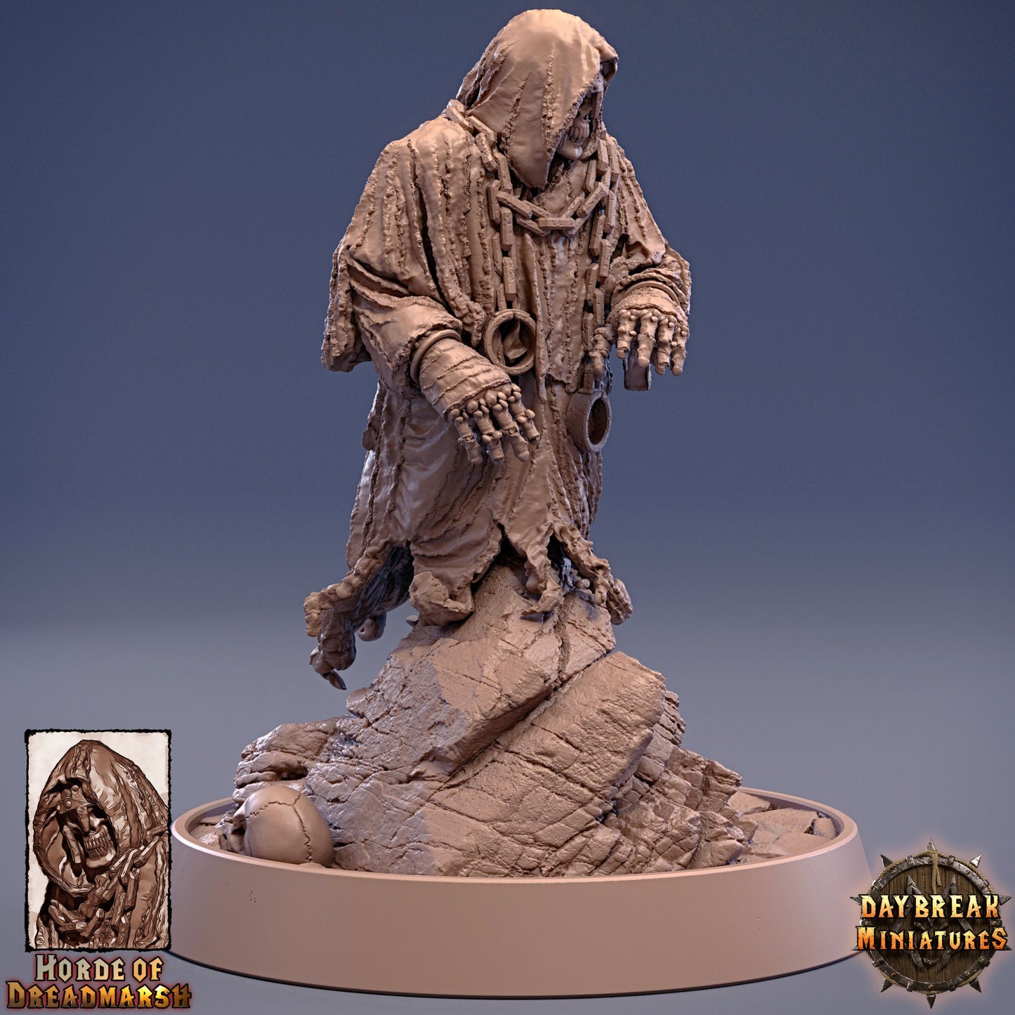 Figurine The Dust Monk of Dreadmarsh de chez Daybreak Miniatures dans l’univers The Unliving Horde of Dreadmarsh  [50mm]