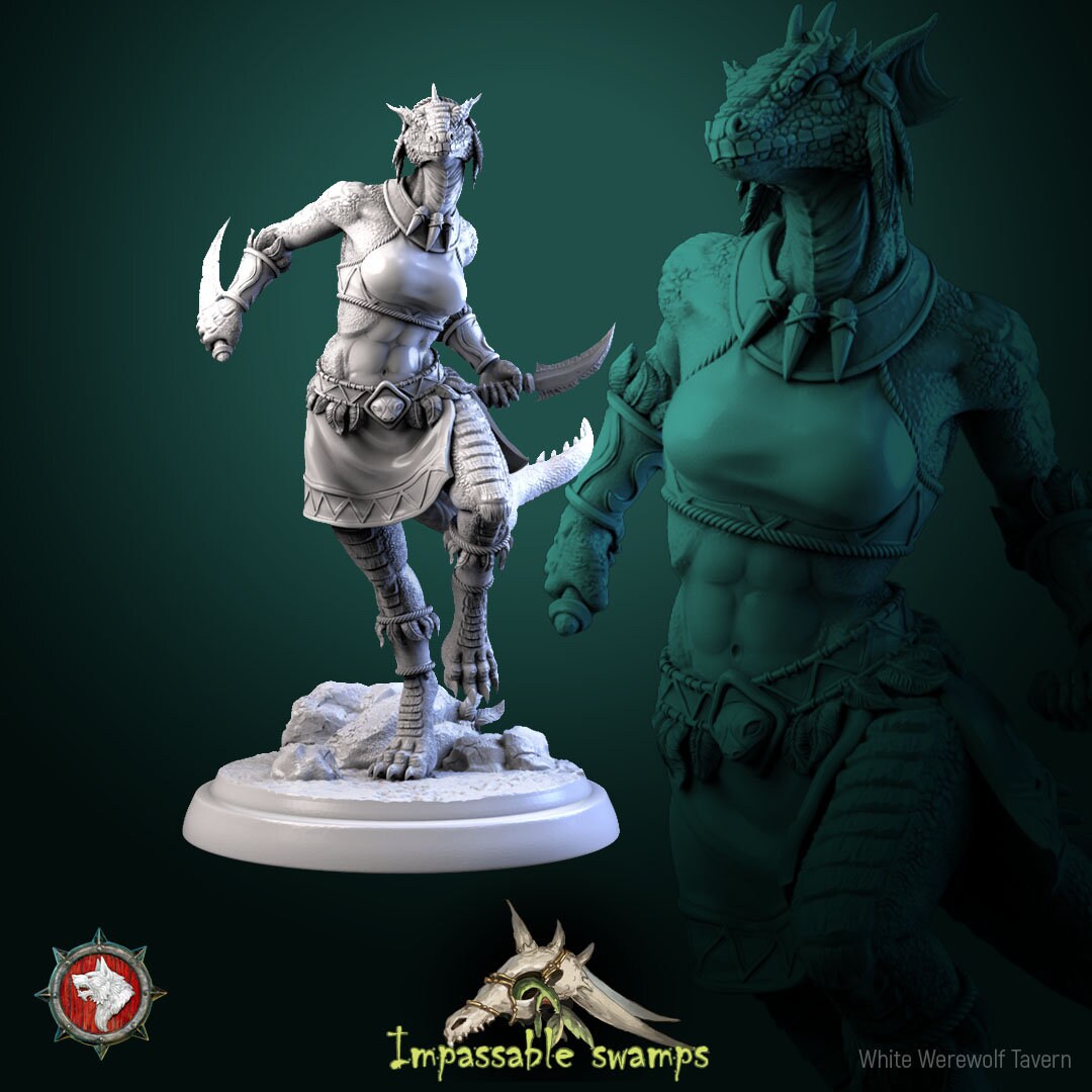 Figurine Lizardfolk females de chez WW Tavern [25mm]