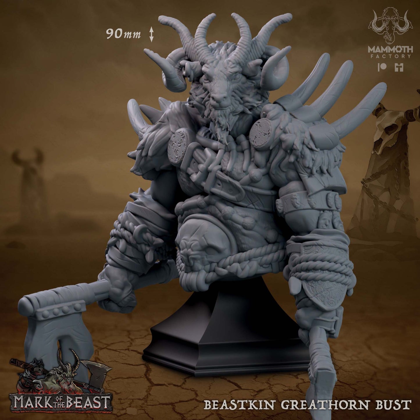 Buste Beastkin Greathorn de chez Mammoth Factory dans l'univers Mark of the Beast