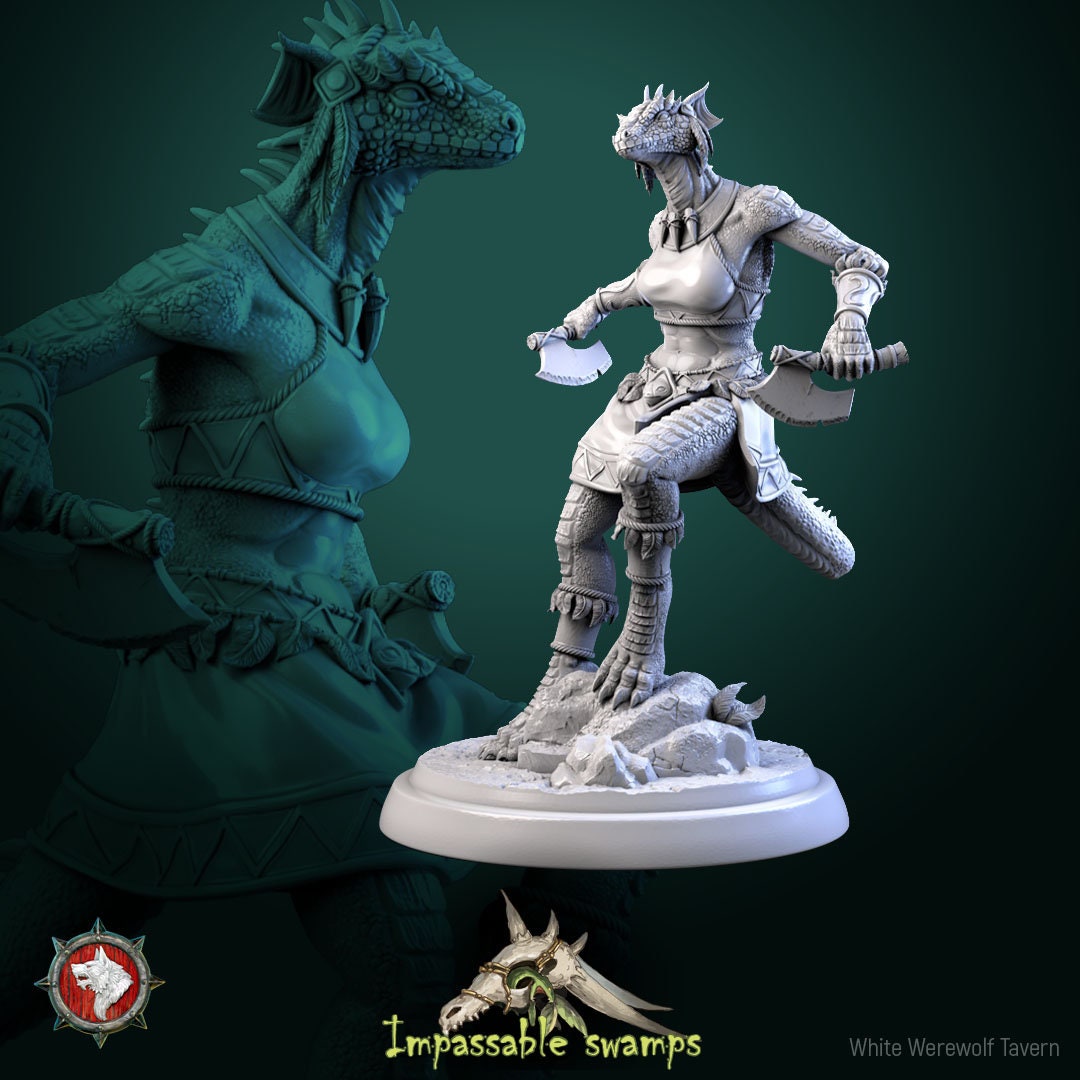 Figurine Lizardfolk females de chez WW Tavern [25mm]
