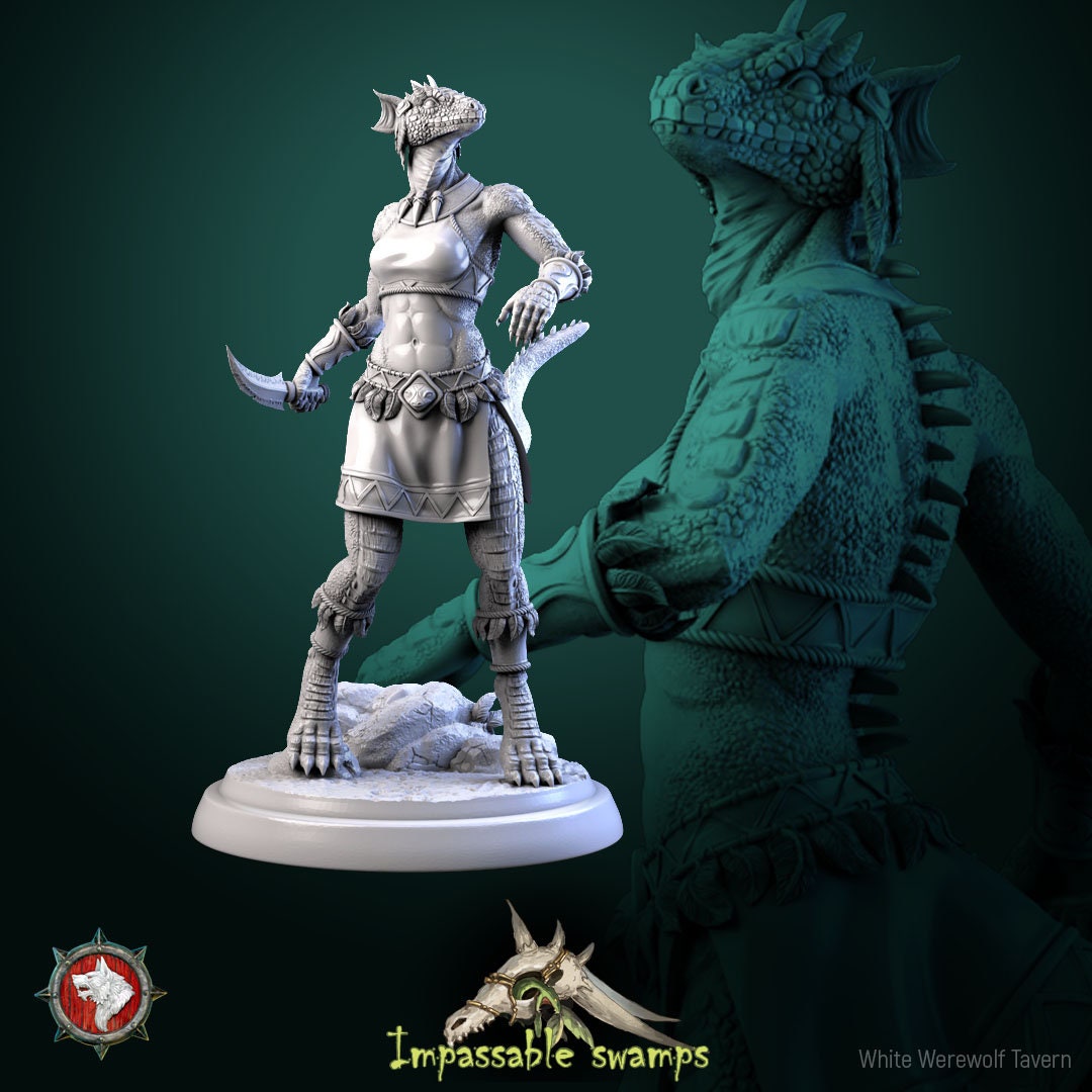 Figurine Lizardfolk females de chez WW Tavern [25mm]