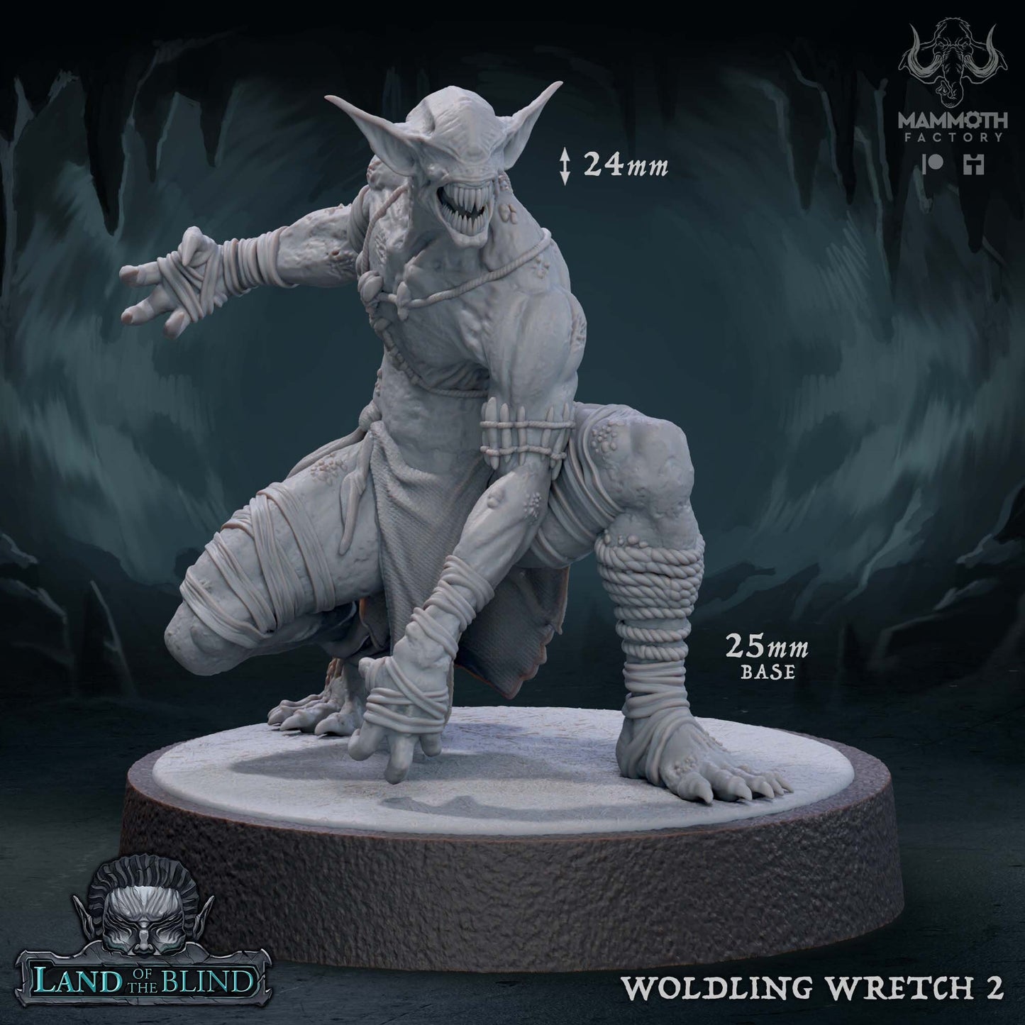 Figurine Woldling Wretch de chez Mammoth Factory dans l'univers Court of the Sunless King [25mm]