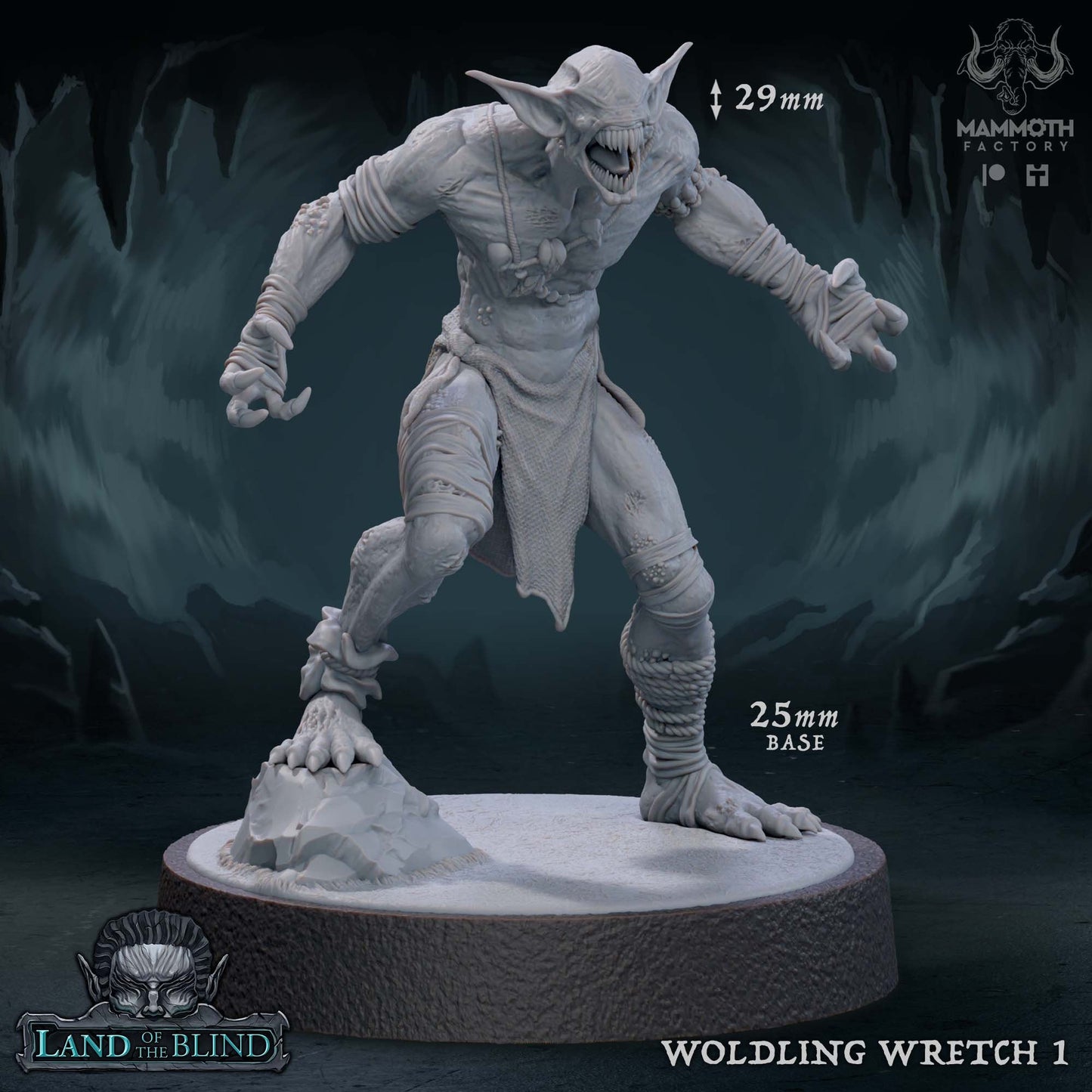 Figurine Woldling Wretch de chez Mammoth Factory dans l'univers Court of the Sunless King [25mm]