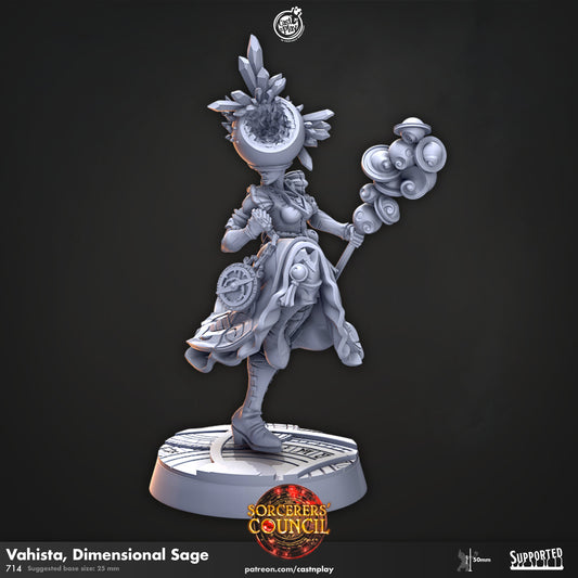 Figurine Vahista, Dimensional Sage de chez Cast'n Play dans l'Univers Sorcerers' Council [25mm]