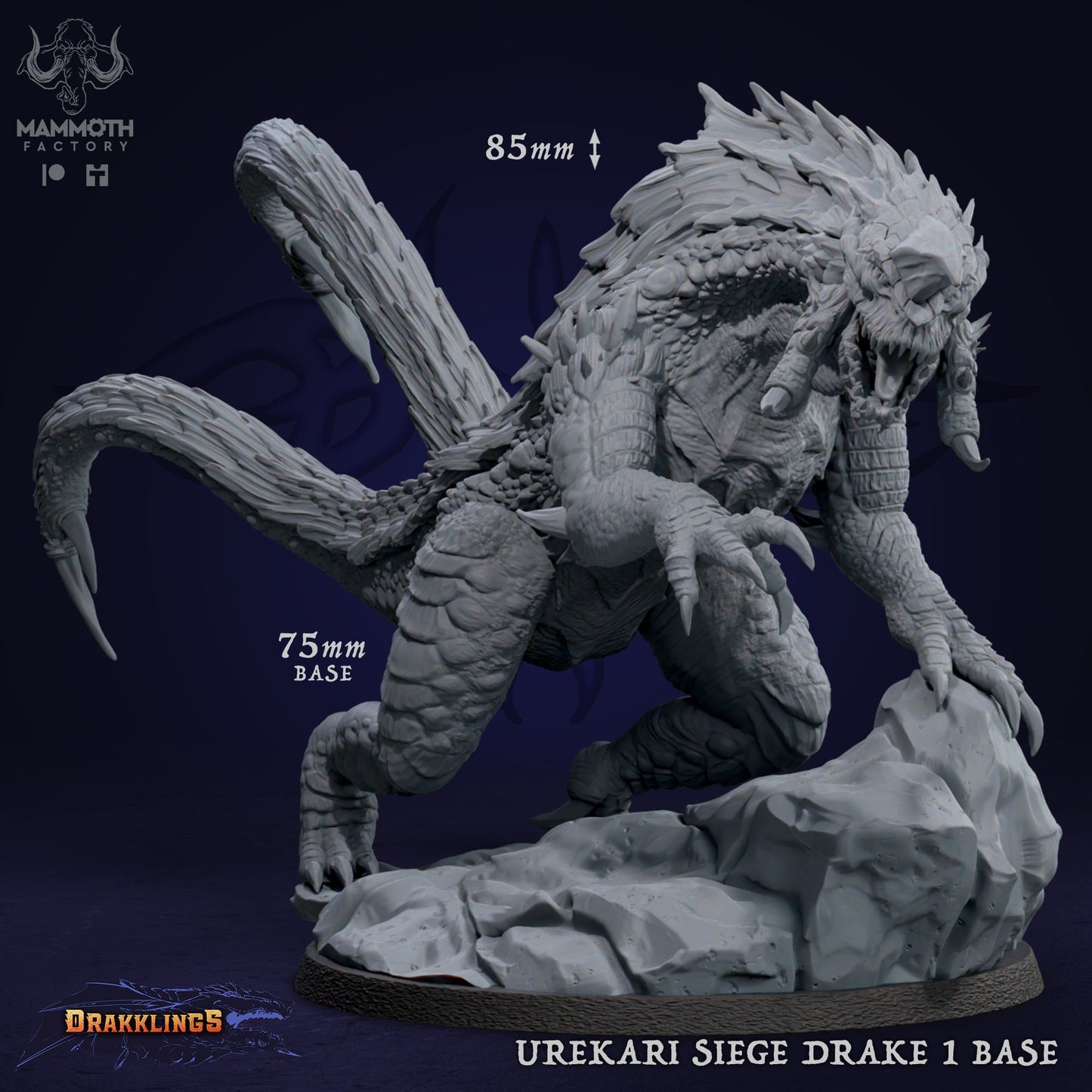 Figurine Urekari Siege Drakes de chez Mammoth Factory dans l'univers Drakklings of Dragon's Keep [75mm]