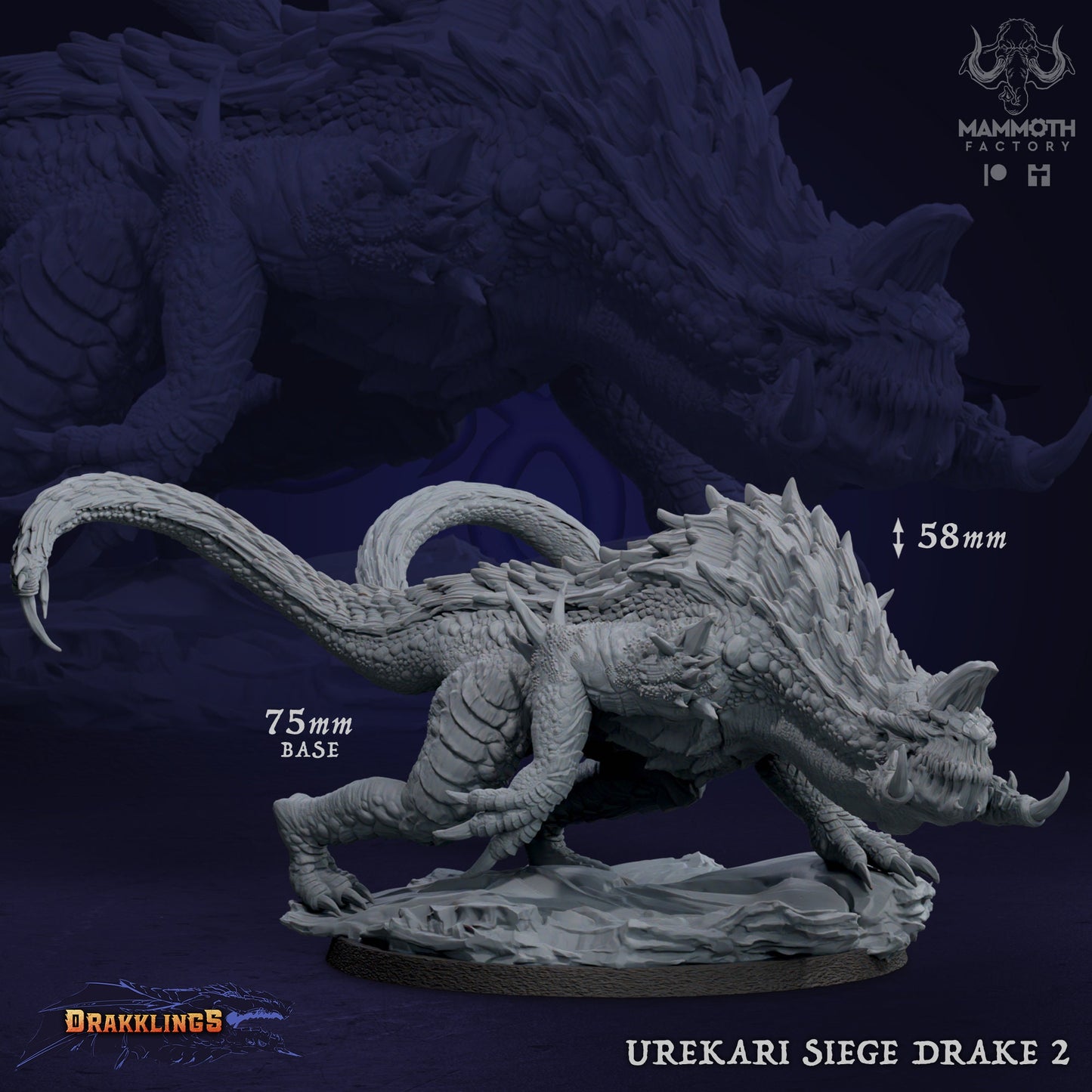 Figurine Urekari Siege Drakes de chez Mammoth Factory dans l'univers Drakklings of Dragon's Keep [75mm]