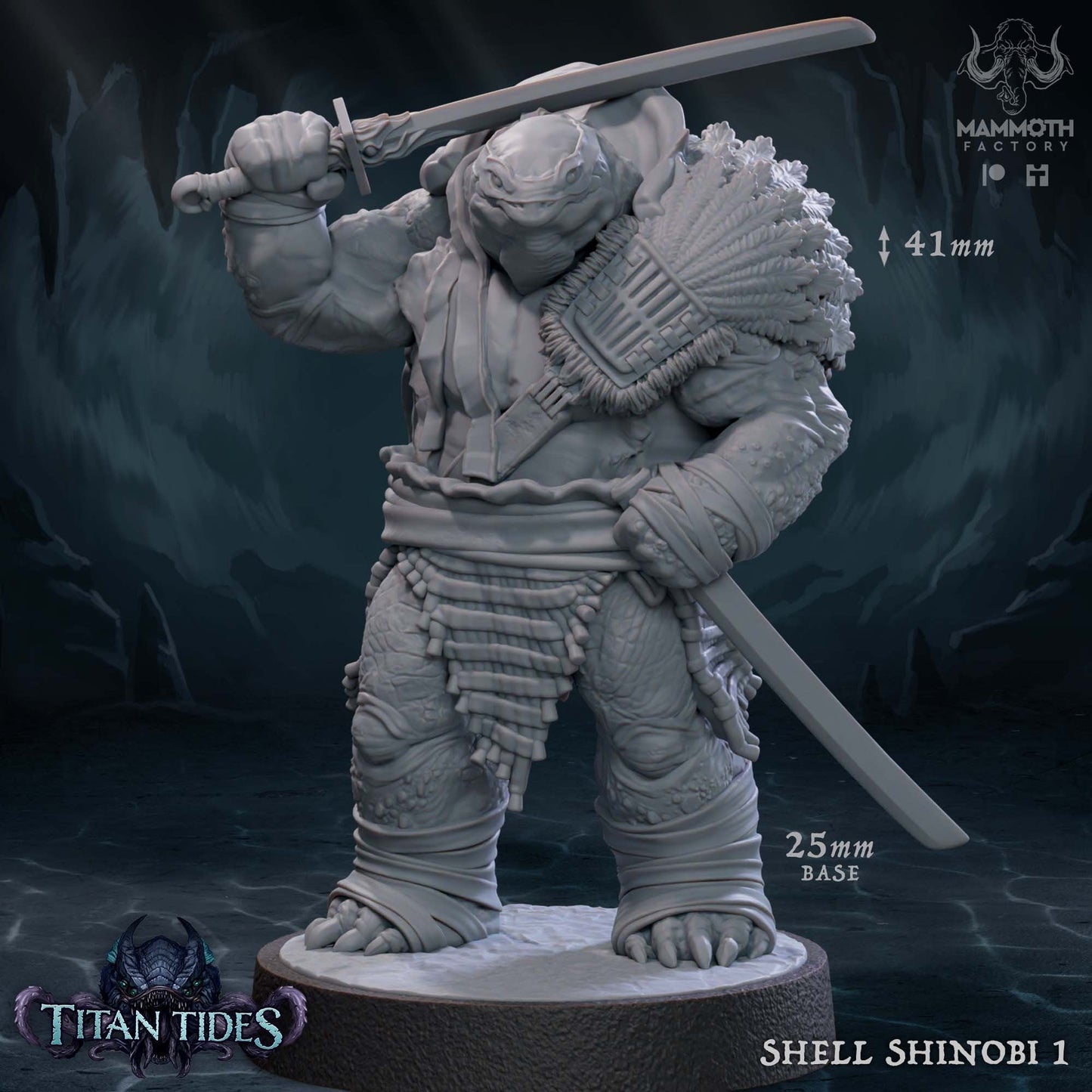 Figurine Shell Shinobi de chez Mammoth Factory de l’univers Titan Tides [25mm]
