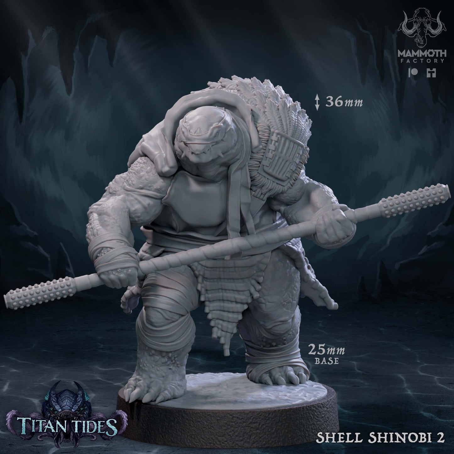 Figurine Shell Shinobi de chez Mammoth Factory de l’univers Titan Tides [25mm]