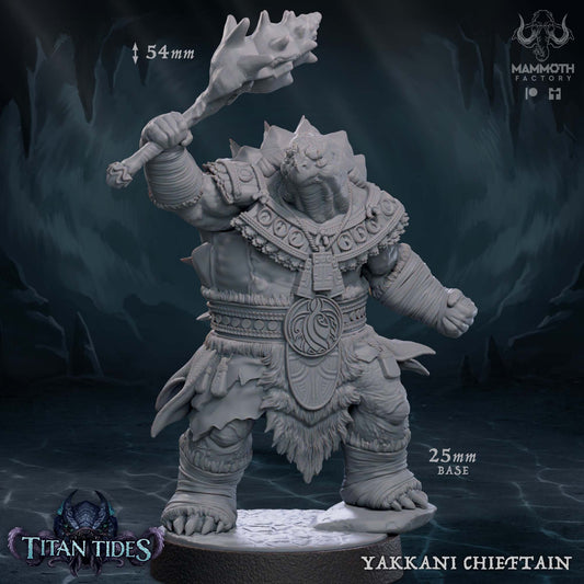 Figurine Yakkani Chieftain de chez Mammoth Factory dans l’univers Titan Tides [25mm]