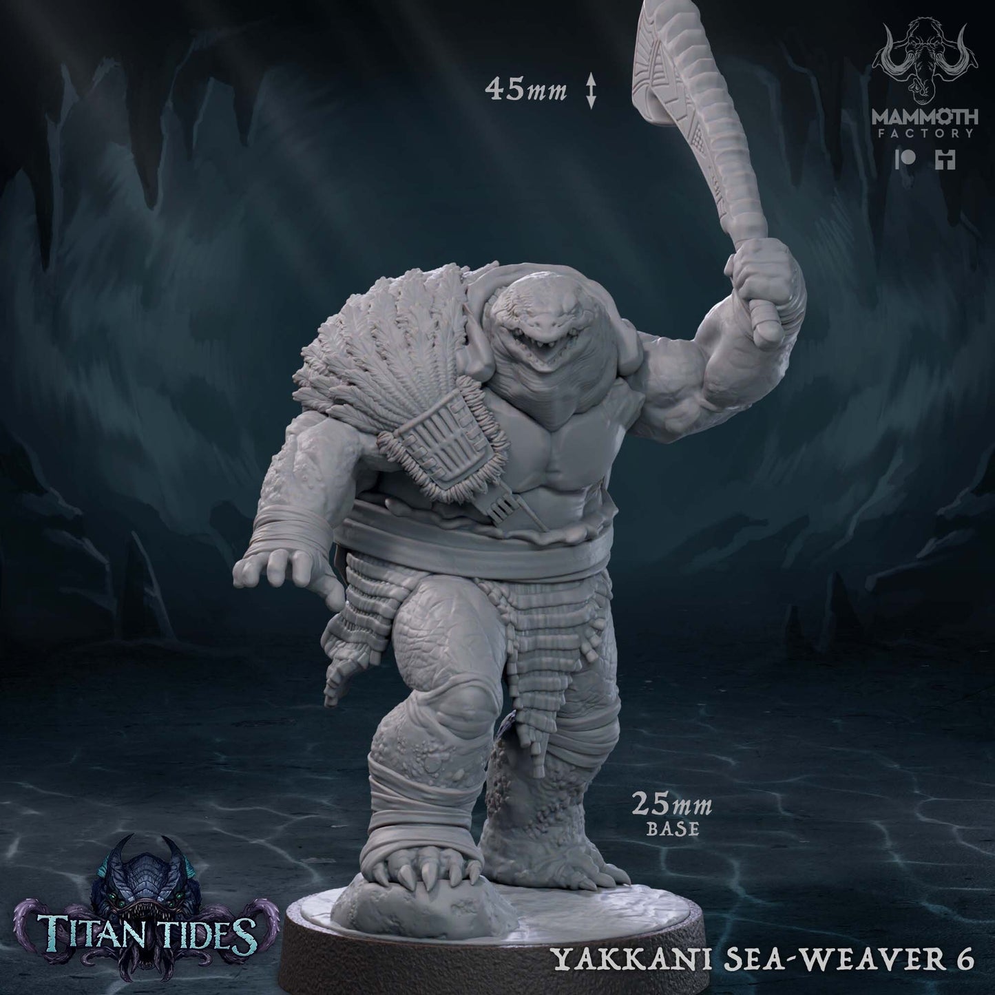 Figurine Yakkani Sea-Weaver de chez Mammoth Factory de l’univers Titan Tides [25mm]