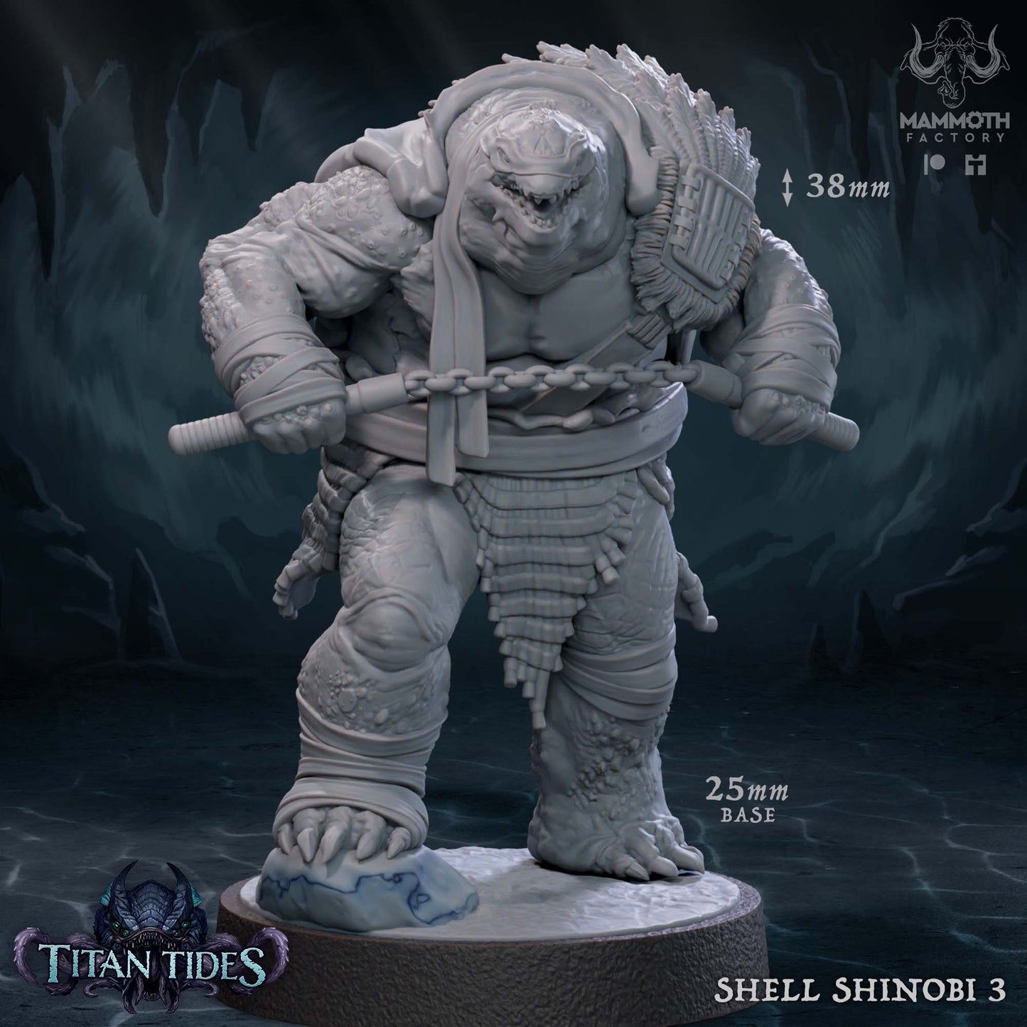 Figurine Shell Shinobi de chez Mammoth Factory de l’univers Titan Tides [25mm]