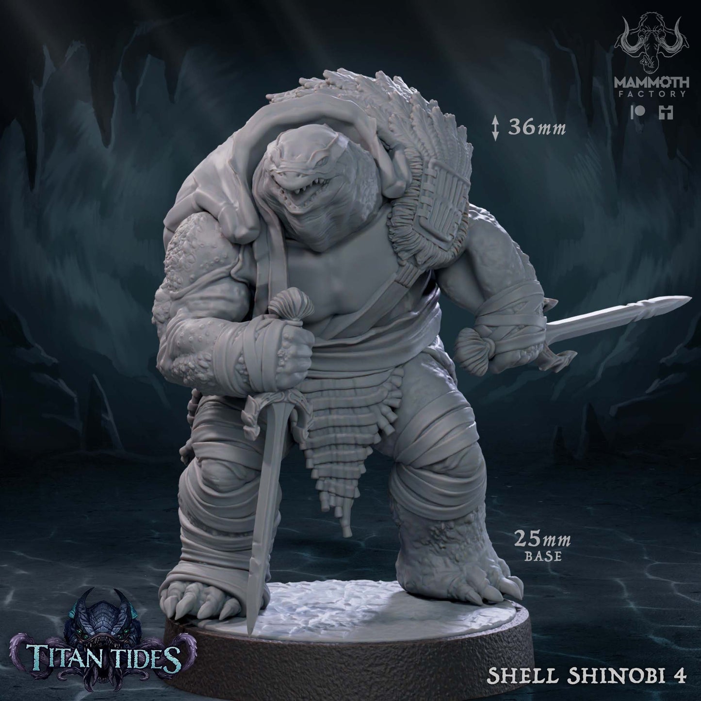 Figurine Shell Shinobi de chez Mammoth Factory de l’univers Titan Tides [25mm]