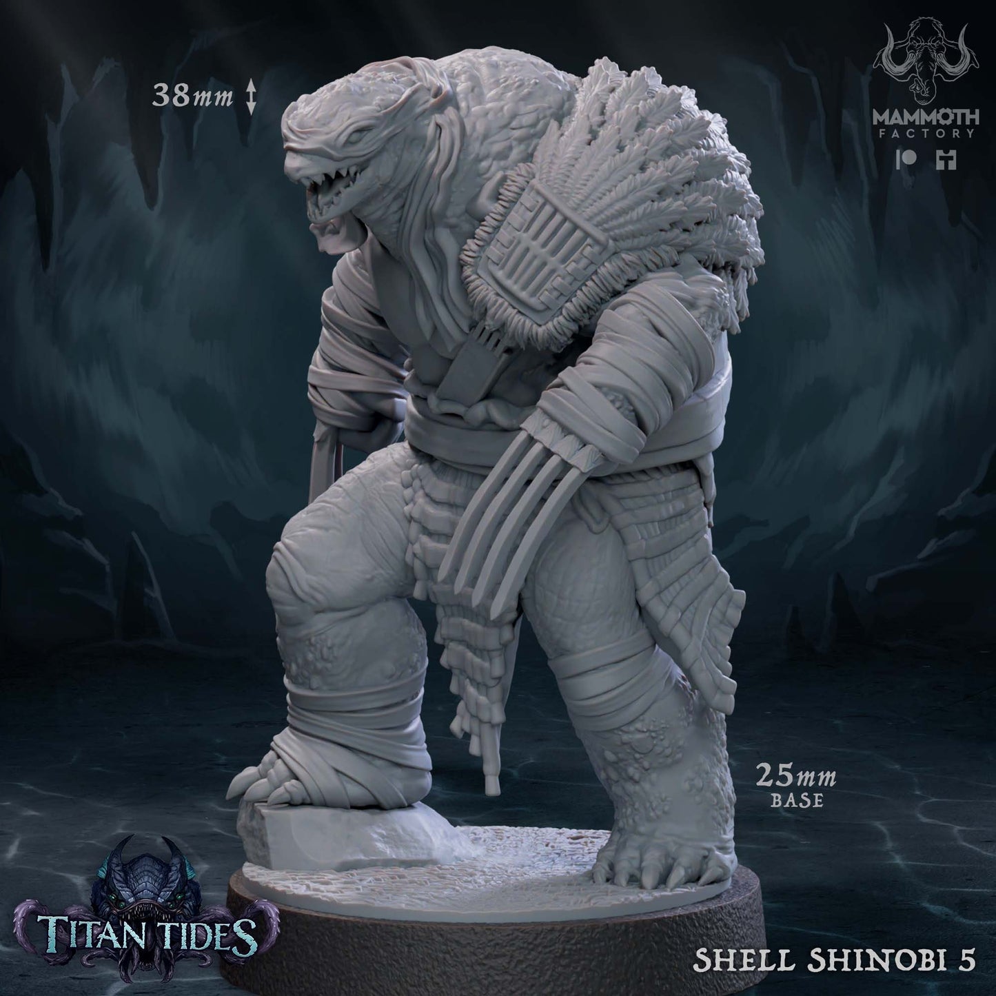 Figurine Shell Shinobi de chez Mammoth Factory de l’univers Titan Tides [25mm]