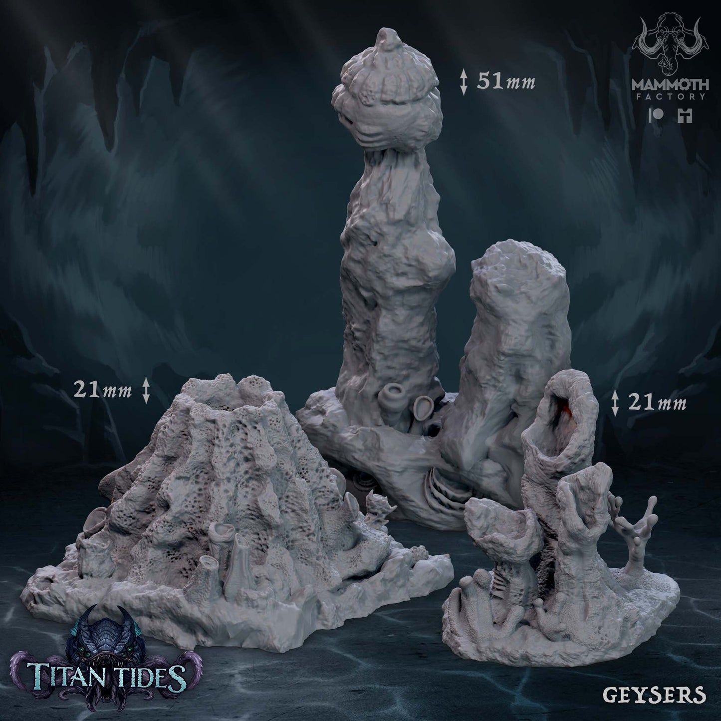 Décors Terrain-Props de chez Mammoth Factory dans l'univers Titan Tides [50mm]