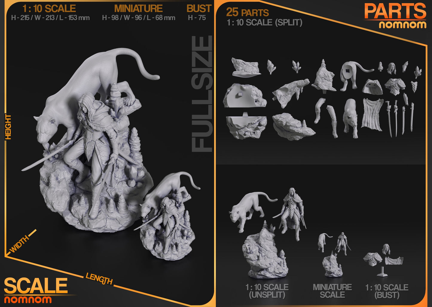 Figurine Drizzt Do_Urden - Baldurs Gate de chez NomNom Figurines [1/10ème]