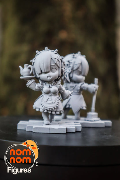Chibi - Rem & Ram - Re_Zero de chez NomNom Figurines