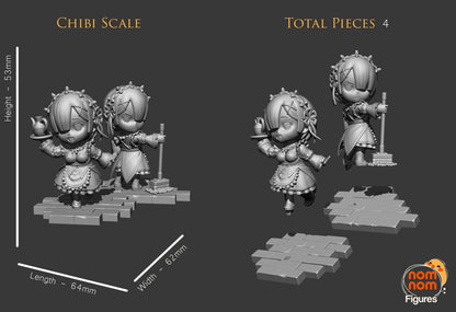 Chibi - Rem & Ram - Re_Zero de chez NomNom Figurines