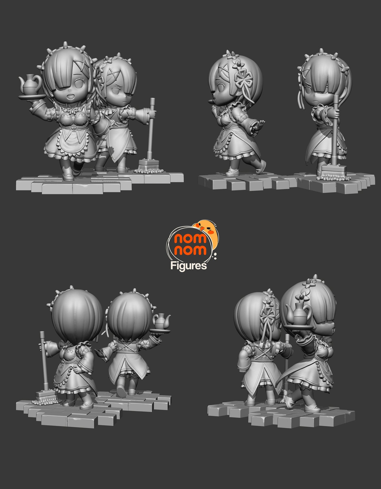 Chibi - Rem & Ram - Re_Zero de chez NomNom Figurines