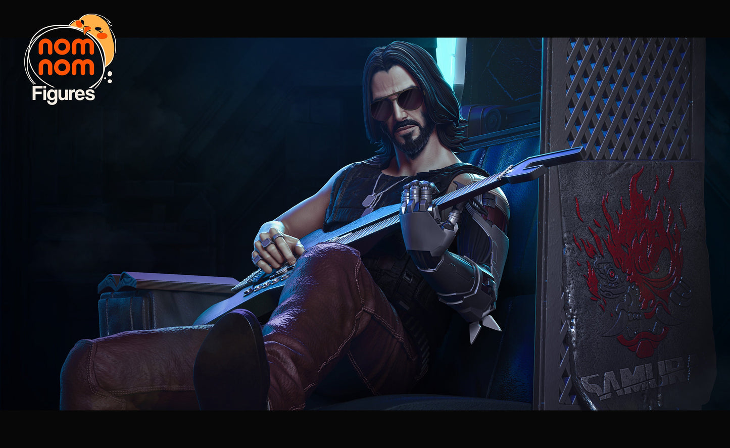 Figurine Johnny Silverhand - Cyberpunk 2077 de chez NomNom Figurines [1/10ème]