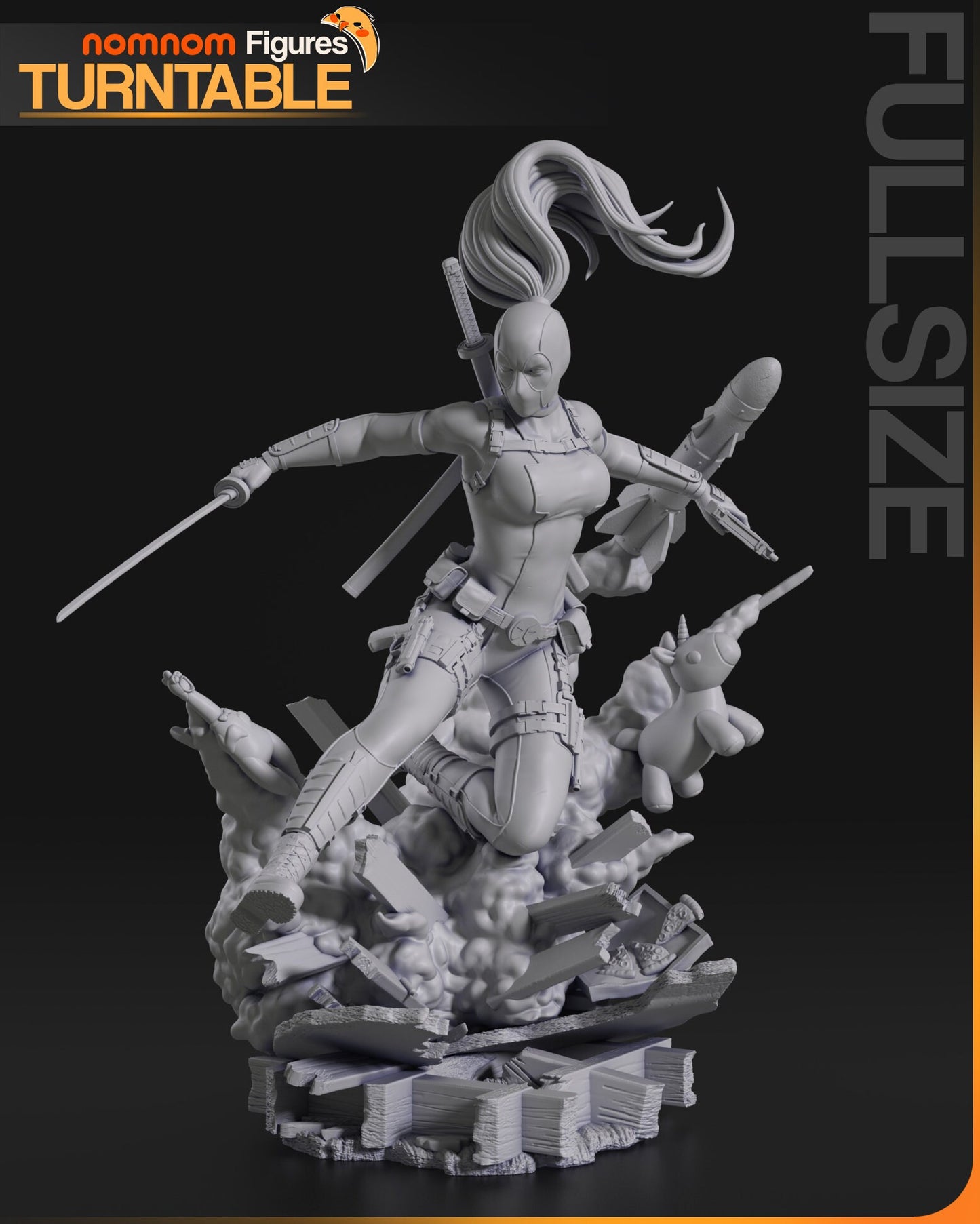 Figurine Lady Deadpool de chez NomNom Figurines [75mm // 1/10ème // Buste]