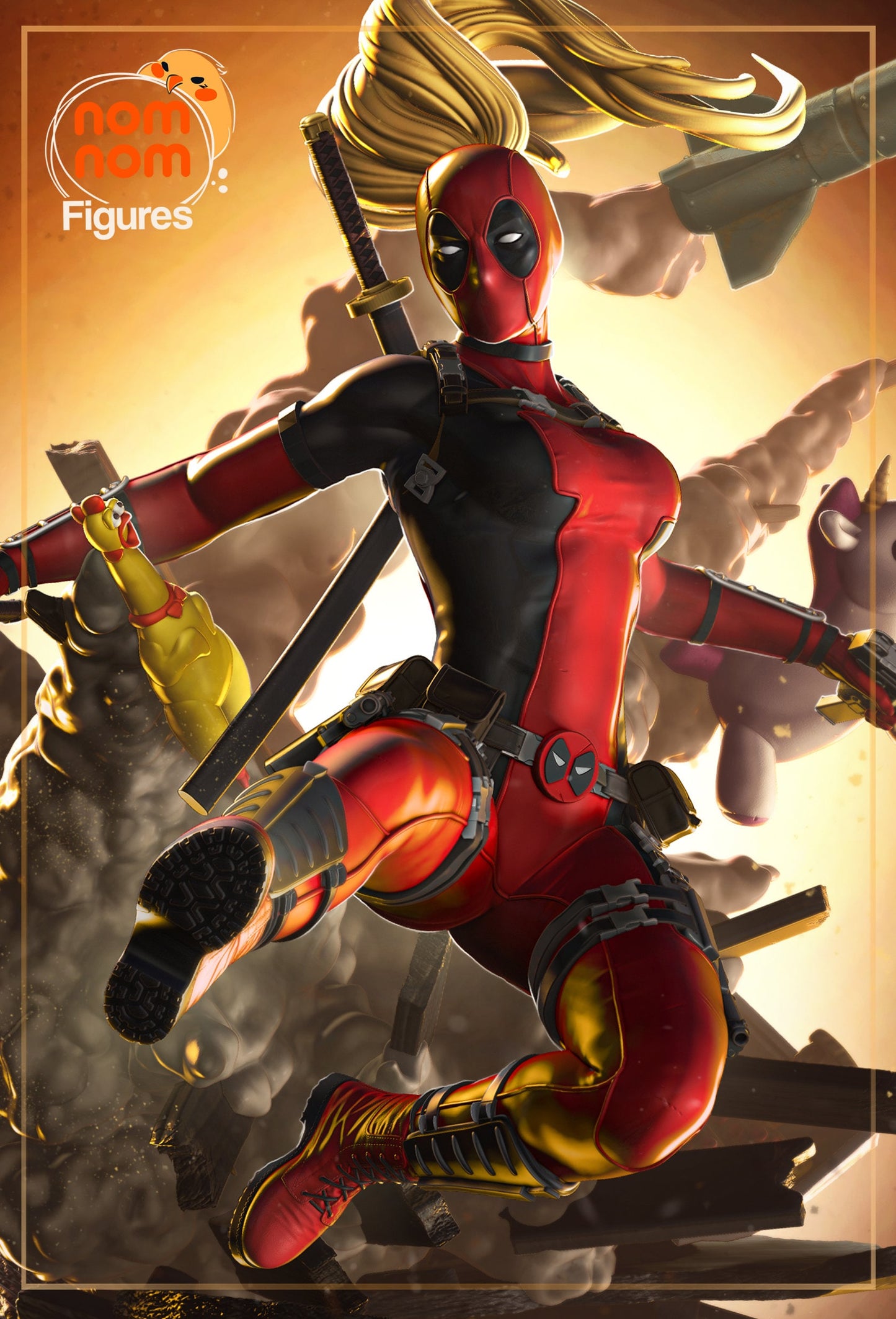 Figurine Lady Deadpool de chez NomNom Figurines [75mm // 1/10ème // Buste]