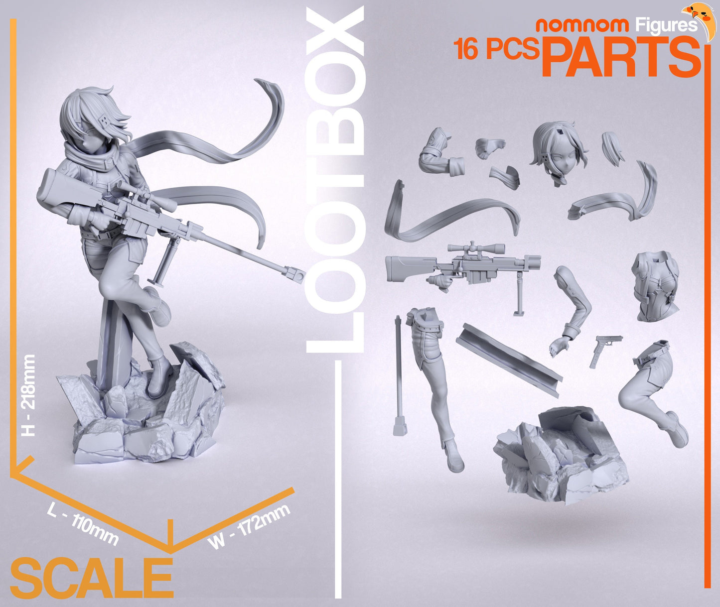 Figurine Sinon - Sword Art Online de chez NomNom Figurines [100mm]