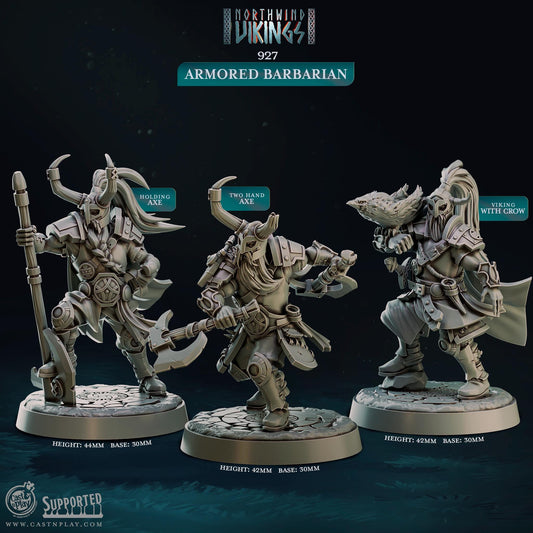 Figurine Armored Barbarian de chez Cast'n Play de l’univers Northwind Vikings [32mm]