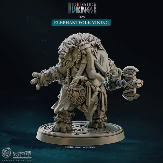 Figurine Elephantfolk Viking  de chez Cast'n Play de l’univers Northwind Vikings [50mm]