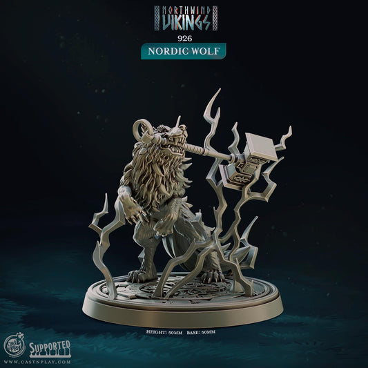 Figurine Nordic Wolf de chez Cast'n Play de l’univers Northwind Vikings [50mm]