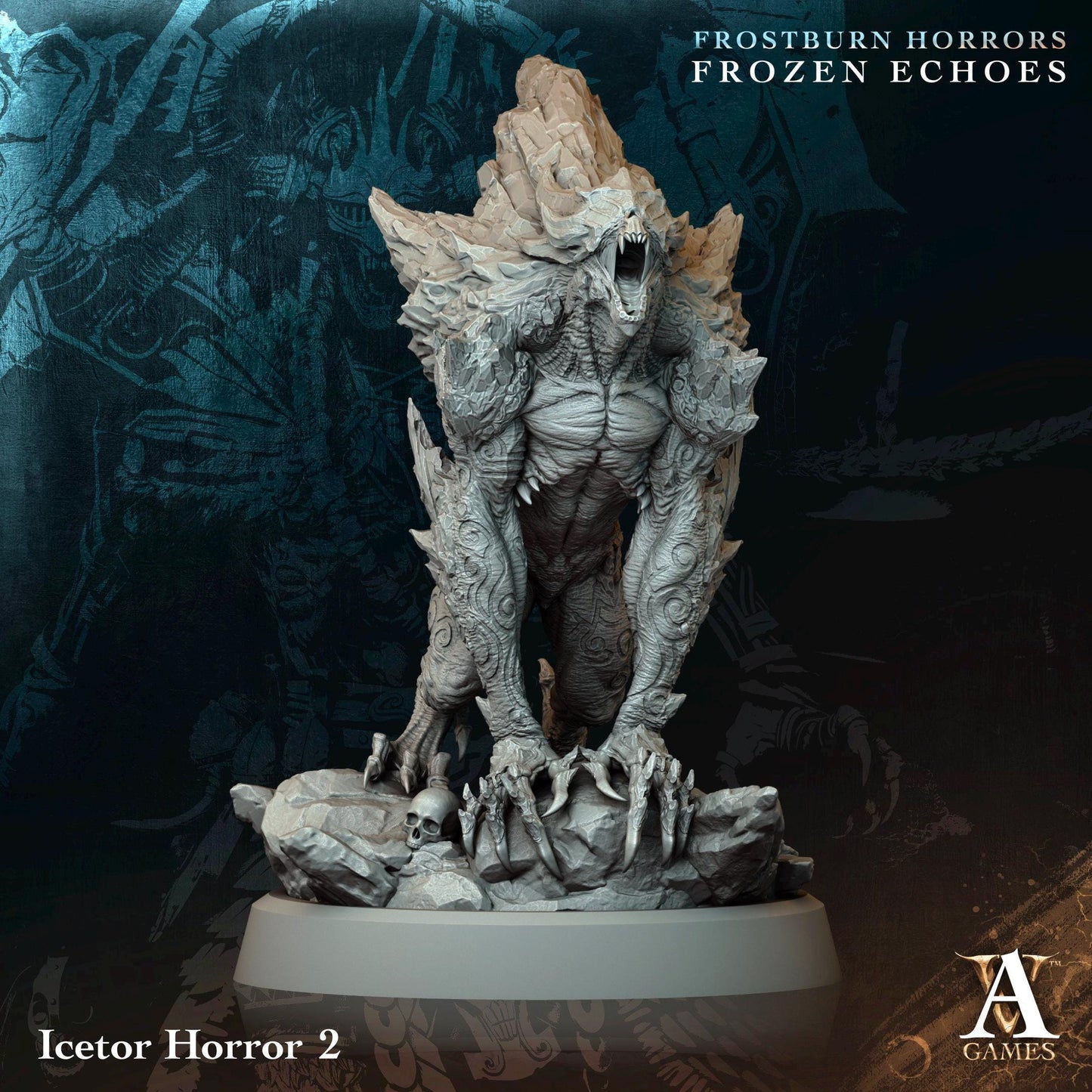 Figurine Icetor Horror de chez Archvillain Games de l’univers Frostburn Horrors - Frozen Echoes [25mm]