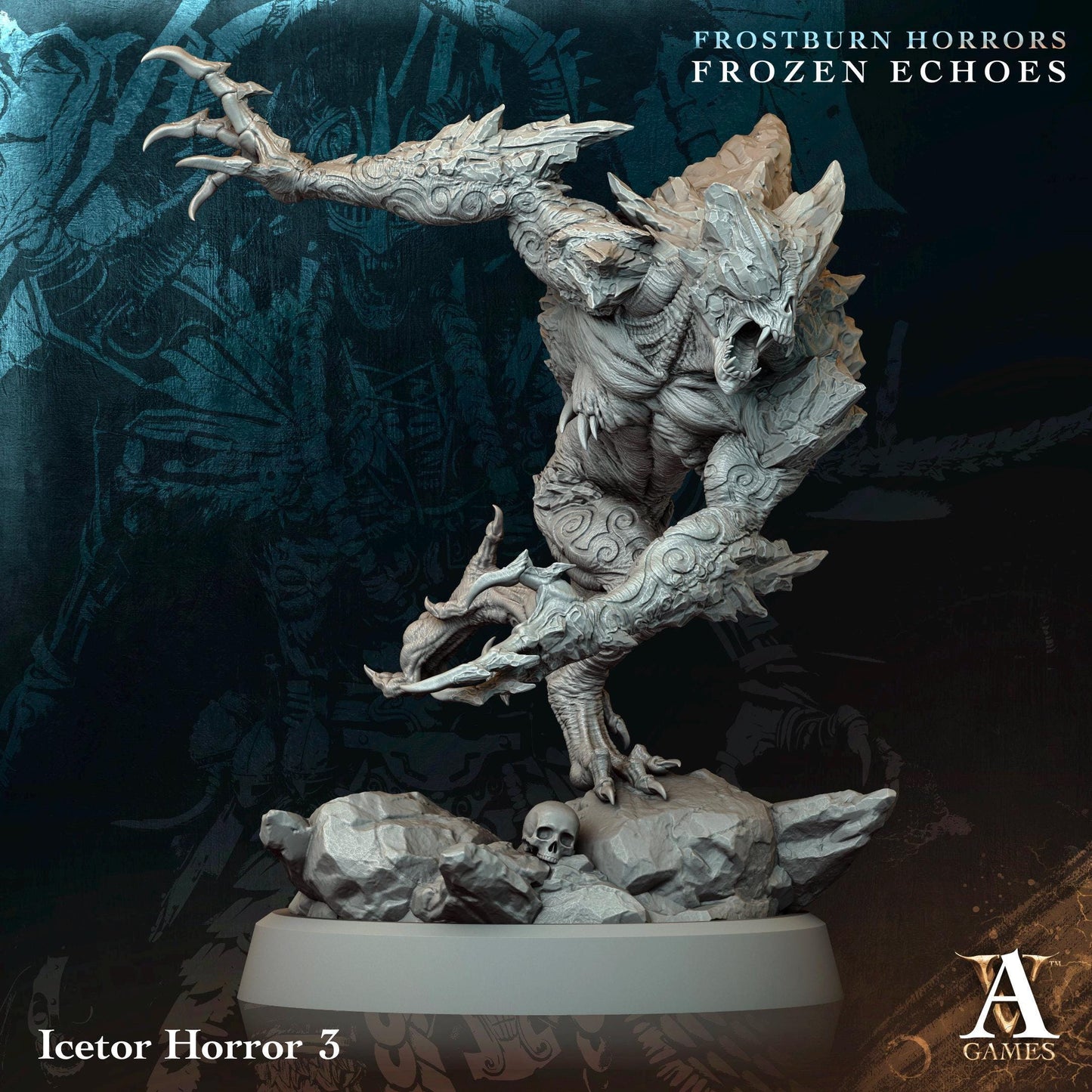 Figurine Icetor Horror de chez Archvillain Games de l’univers Frostburn Horrors - Frozen Echoes [25mm]