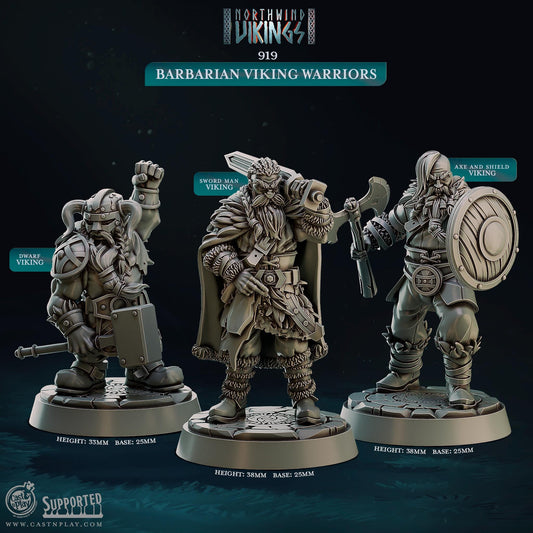 Figurine Barbarian Viking Warriors de chez Cast'n Play de l’univers Northwind Vikings [25mm]