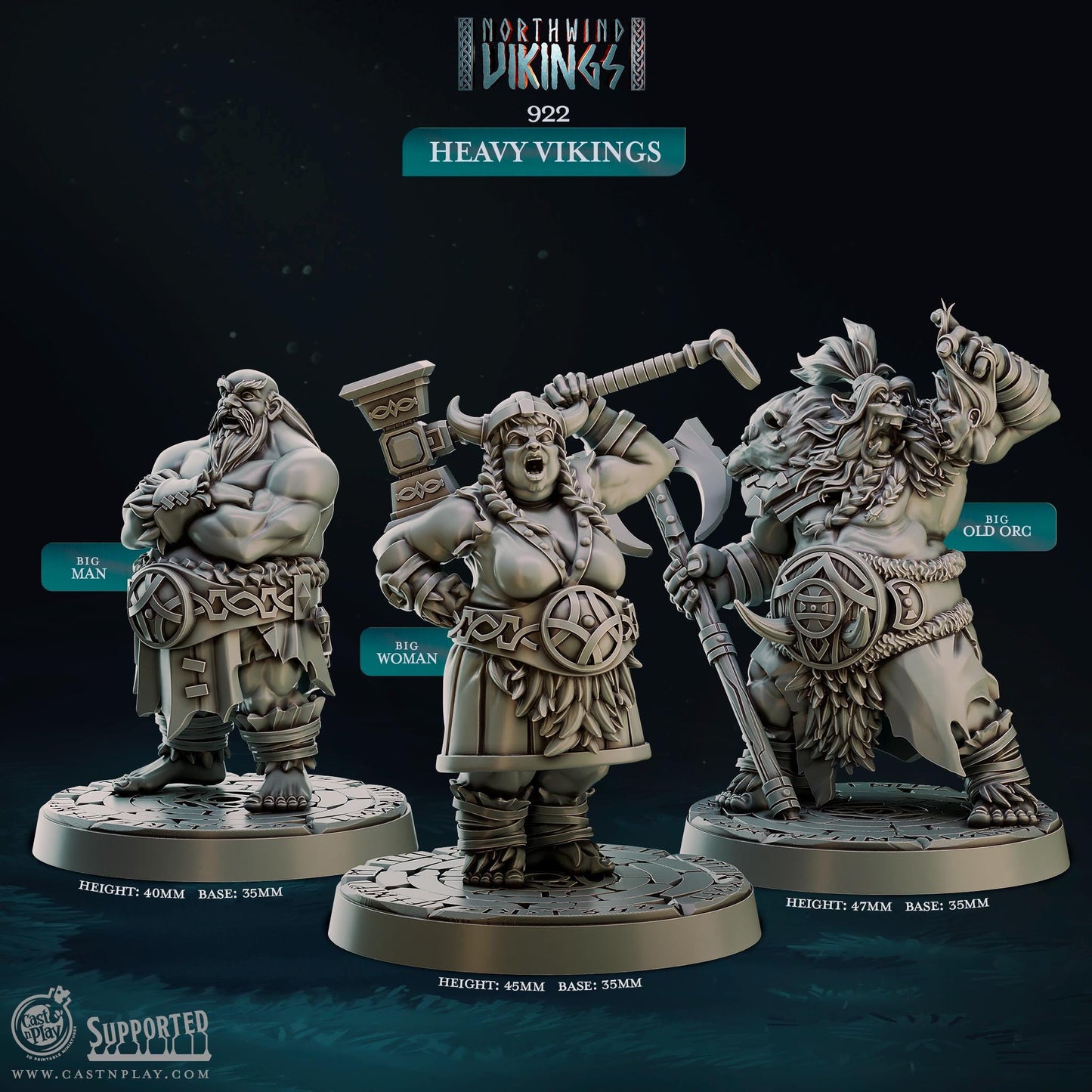 Figurine Heavy Vikings de chez Cast'n Play de l’univers Northwind Vikings [32mm]