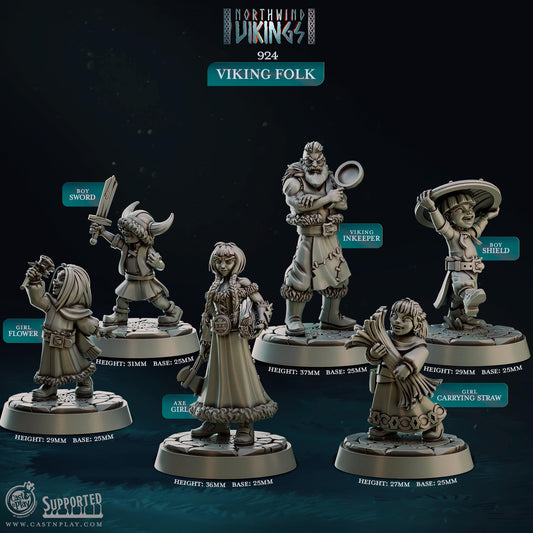 Figurine Viking folk de chez Cast'n Play de l’univers Northwind Vikings [25mm]