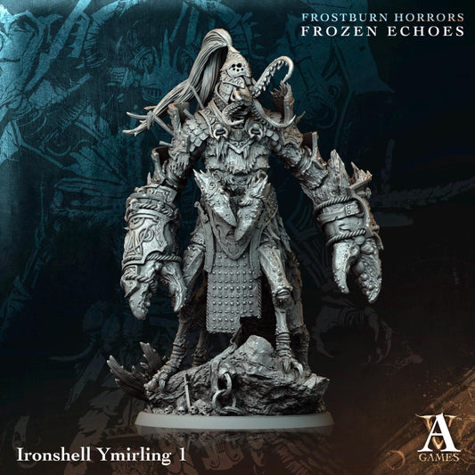 Figurine Ironshell Ymirling de chez Archvillain Games de l’univers Frostburn Horrors - Frozen Echoes [75mm]