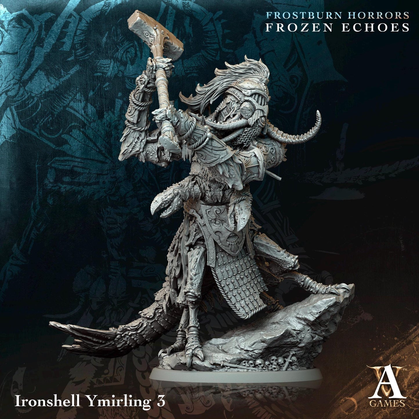 Figurine Ironshell Ymirling de chez Archvillain Games de l’univers Frostburn Horrors - Frozen Echoes [75mm]