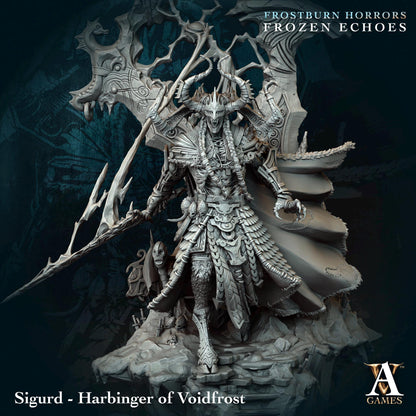 Figurine Sigurd - Harbinger of Voidfrost de chez Archvillain Games de l’univers Frostburn Horrors - Frozen Echoes [100mm]