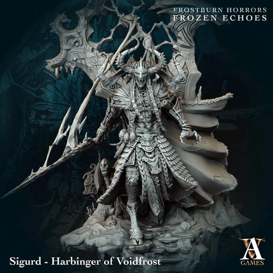 Figurine Sigurd - Harbinger of Voidfrost de chez Archvillain Games de l’univers Frostburn Horrors - Frozen Echoes [100mm]