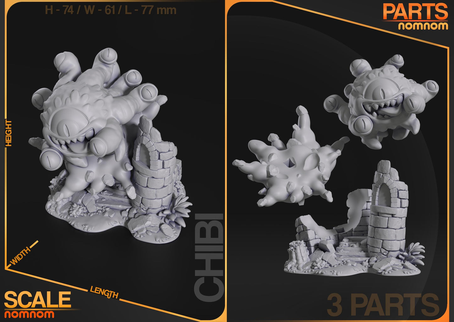 Chibi Beholder - Dungeons & Dragons de chez NomNom Figurines