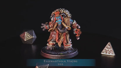 Figurine Elephantfolk Viking  de chez Cast'n Play de l’univers Northwind Vikings [50mm]